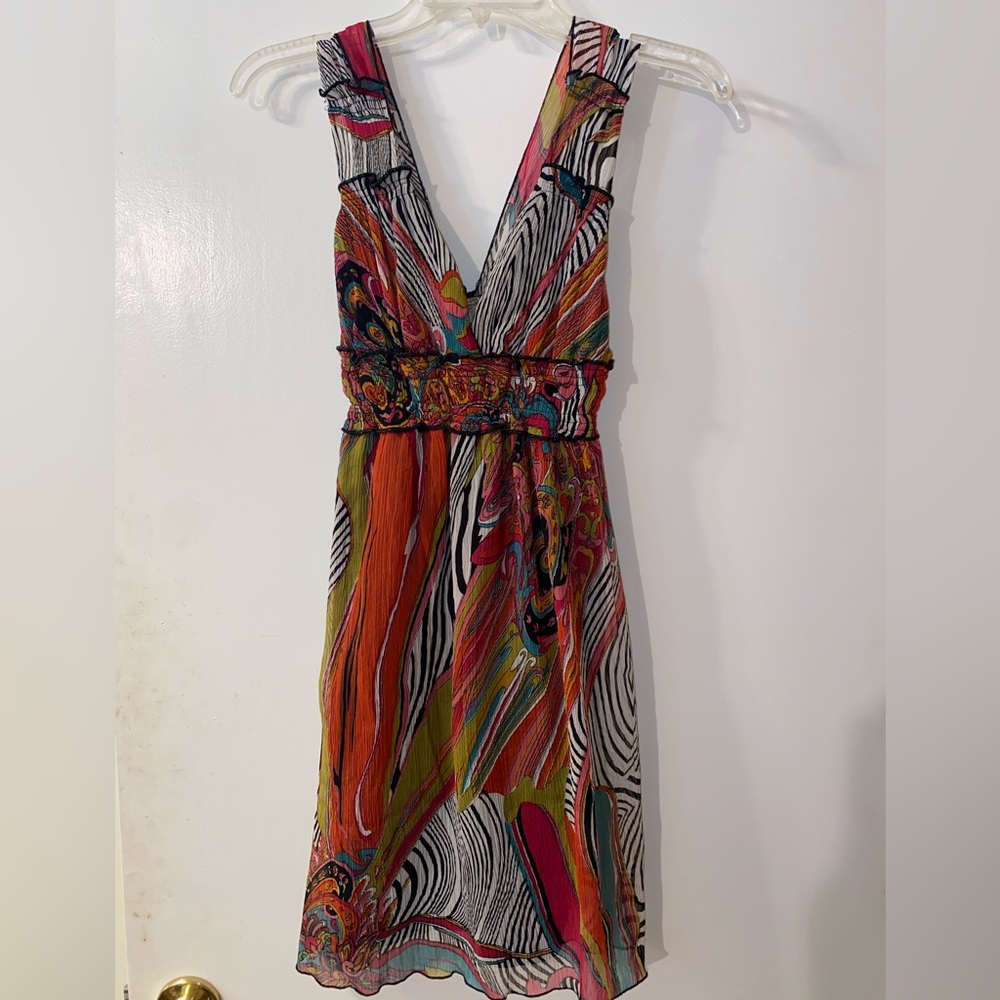 American Rag chiffon multi color pattern dress